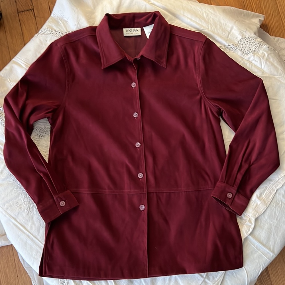 Erika Collection Lined Swede Long Shirt (Small)